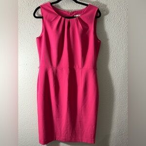 Jones Studio Pink Pleated Sheath Midi Dress Size 12